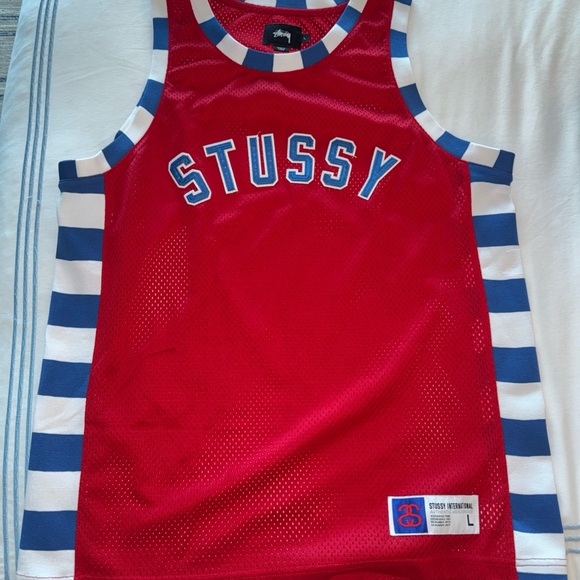 Stussy Vintage Red and Blue Striped Tank Top - Picture 4 of 4